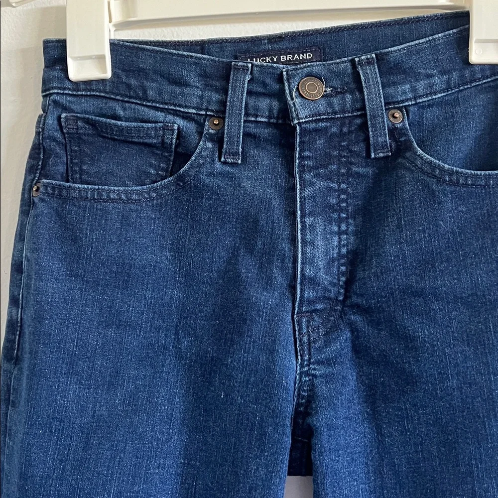 Lucky Brand High Rise Boot Bridgette Indigo Denim Dark Wash Jeans - Picture 3 of 11